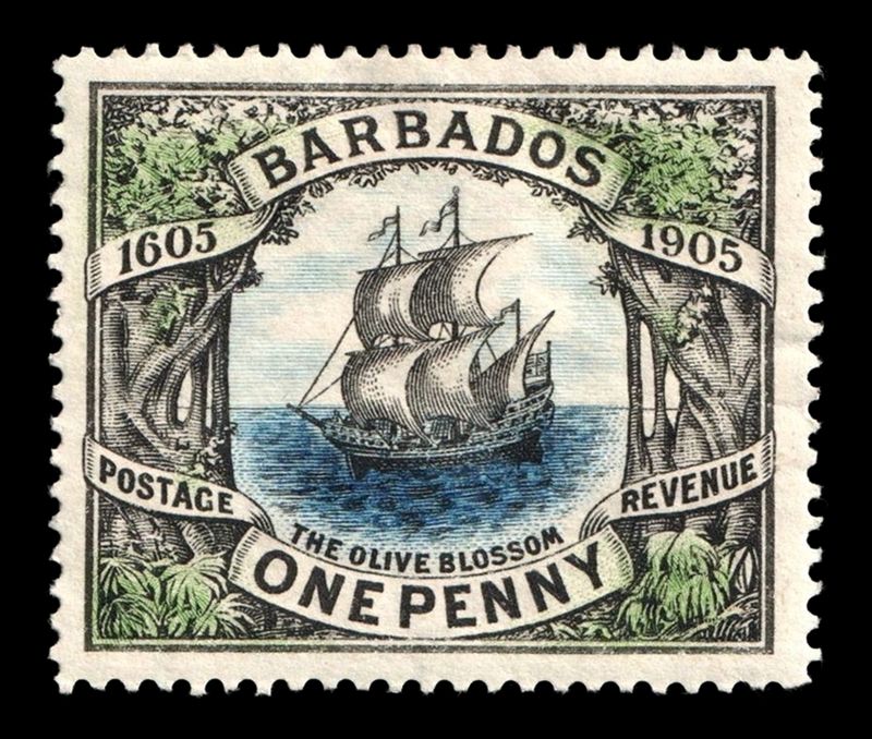 BARBADOS 1906, 1d TERCENTENARY of ANNEXATION, MNH