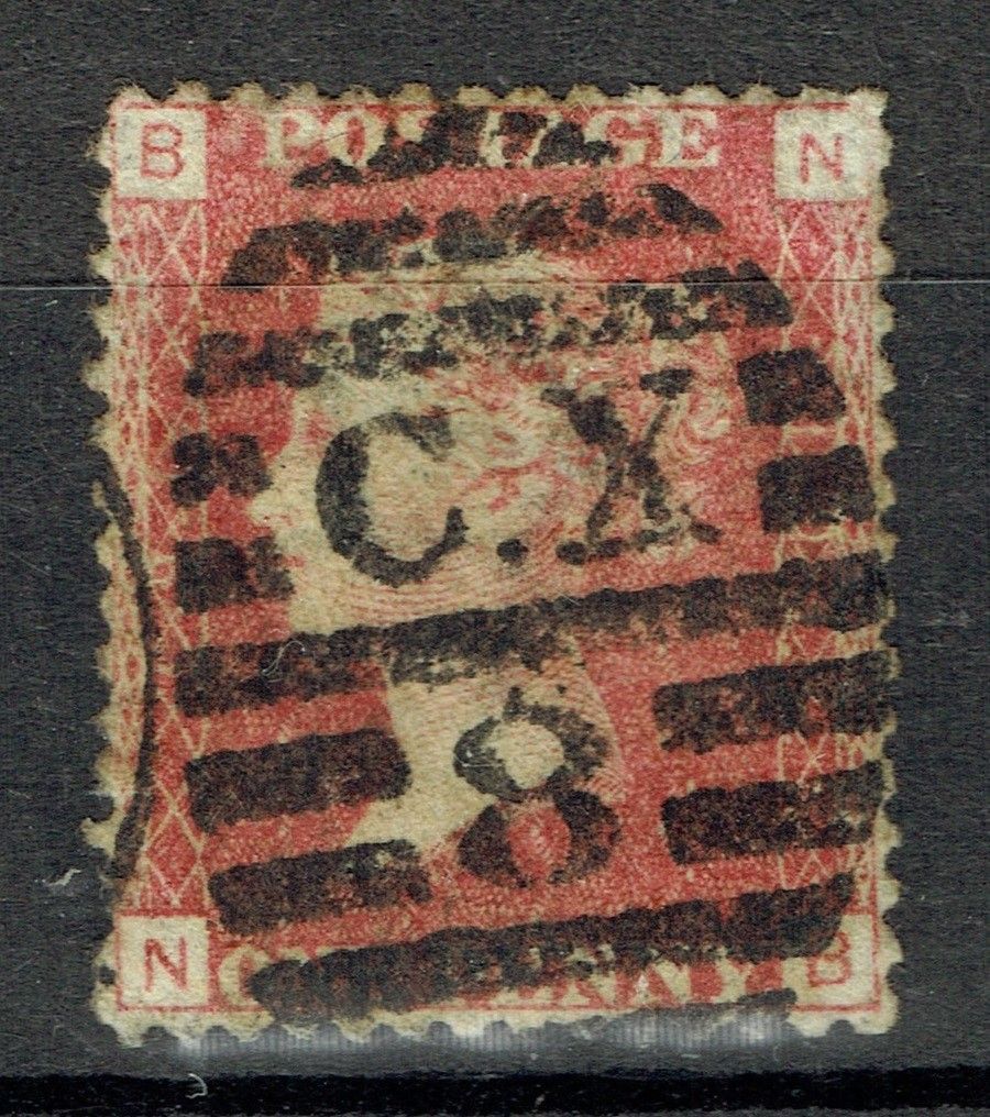 GB QUEEN VICTORIA 1855/64, 1d RED BROWN SG 43/44, Pl.101, NB/BN, Used