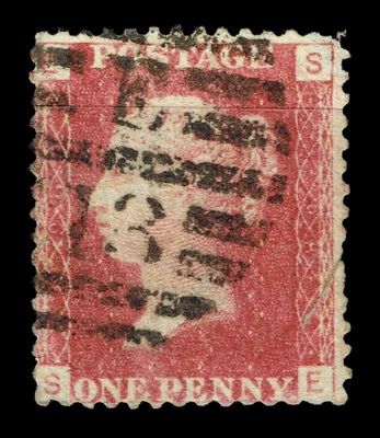 GB QUEEN VICTORIA 1855/64, 1d RED BROWN SG 43/44, Pl.198, SE/ES, Used GB QUEEN VICTORIA 1855/64, 1d RED BROWN SG 43/44, Pl.198, SE/ES, Used