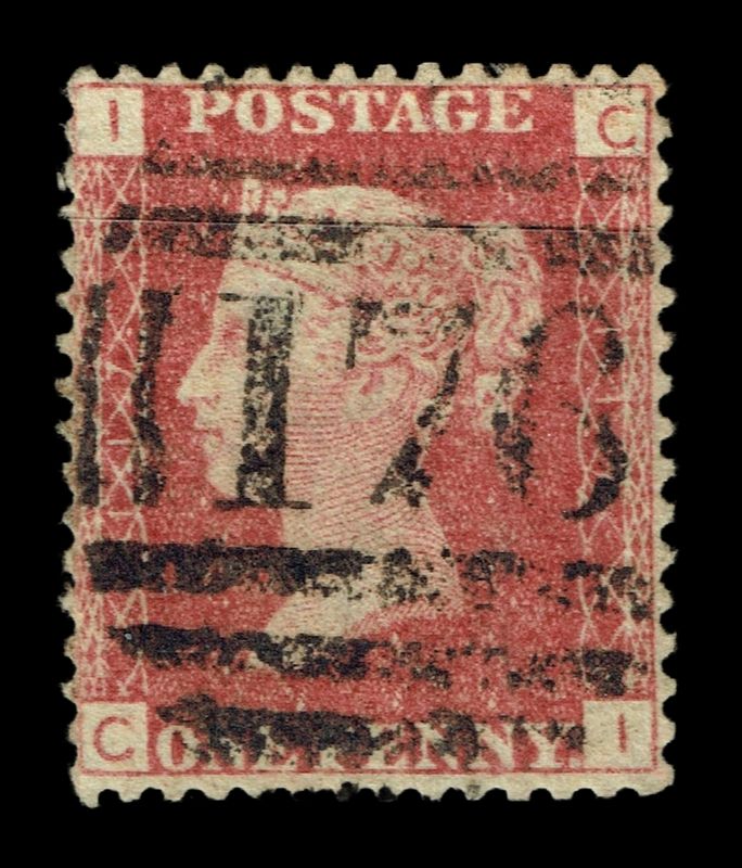 GB QUEEN VICTORIA 1855/64, 1d RED BROWN SG 43/44, Pl.117, CI-IC, Used
