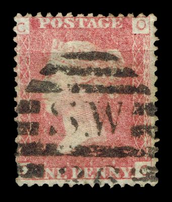 GB QUEEN VICTORIA 1855/64, 1d RED BROWN SG 43/44, Pl.188, OC-CO, Used GB QUEEN VICTORIA 1855/64, 1d RED BROWN SG 43/44, Pl.188, OC-CO, Used