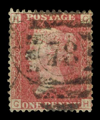 GB QUEEN VICTORIA 1855/64, 1d RED BROWN SG 43/44, Pl.120, GH-HG, Used