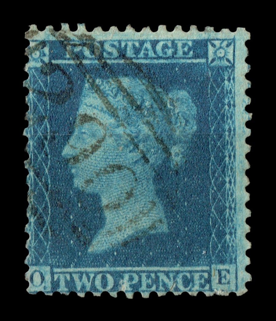 GB QUEEN VICTORIA 1858, 2d Sg.35, Pl.6, O-E, RE-ENTRY, Alphabet III, Used