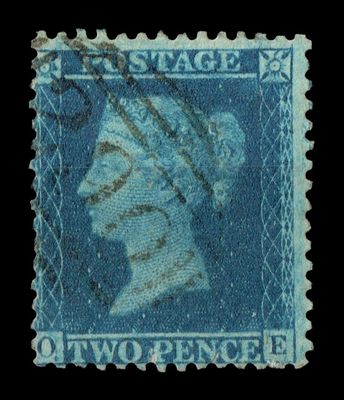 GB QUEEN VICTORIA 1858, 2d Sg.35, Pl.6, O-E, RE-ENTRY, Alphabet III, Used