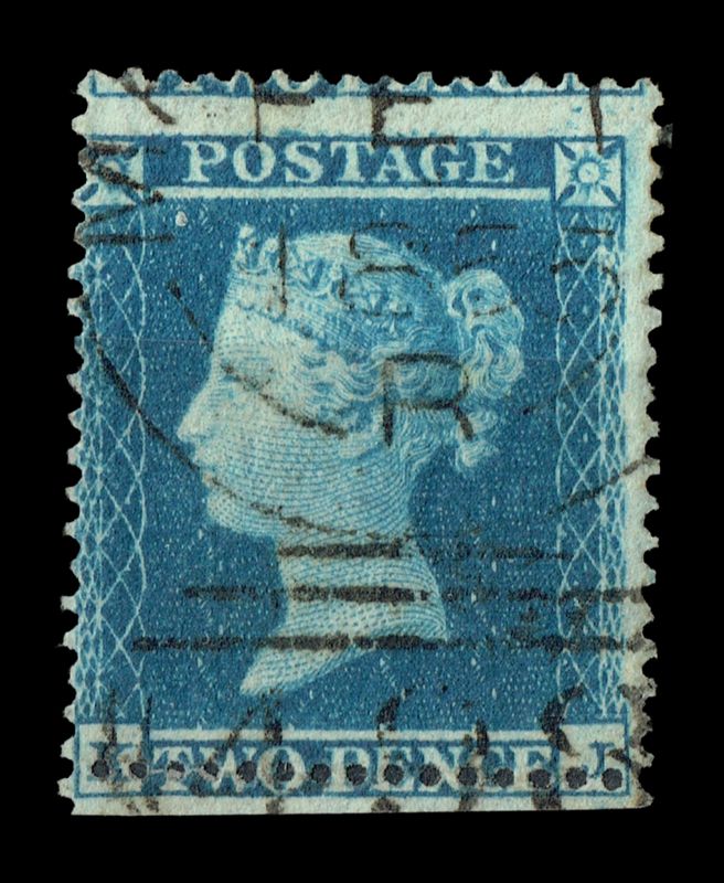 GB QUEEN VICTORIA 1855-57, 2d BLUE, Sg.34, Plate 5, K-J, Alphabet II, Used