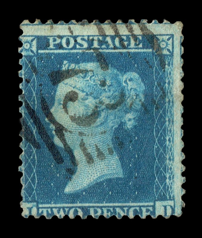 GB QUEEN VICTORIA 1858, 2d Sg.35, Pl.6, J-D, Alphabet III, Used