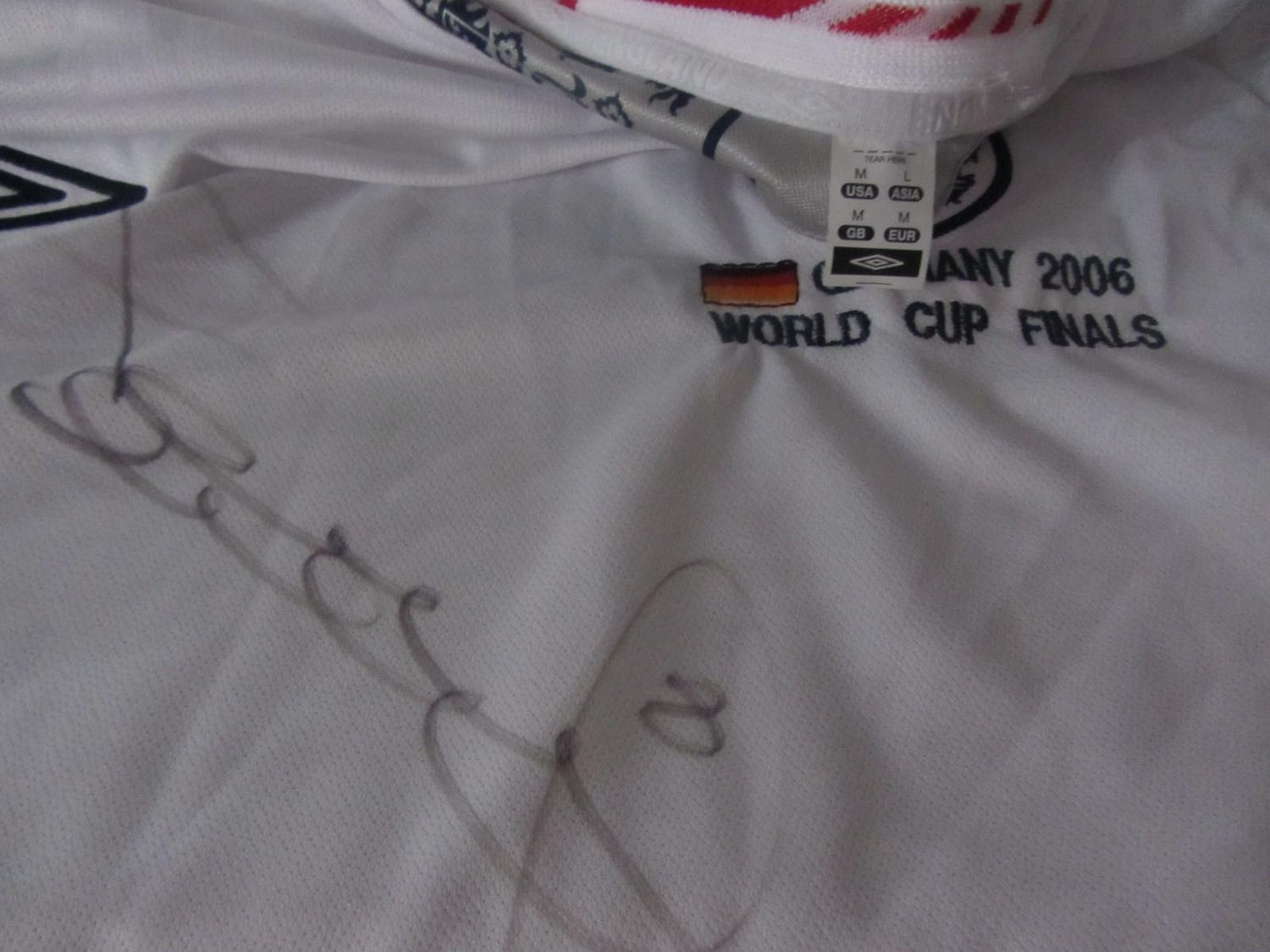 FRANK LAMPARD Signed ENGLAND SHIRT WORLD CUP FINAL 2006 GERMANY