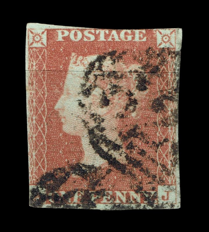 GB QUEEN VITORIA 1841, 1d RED-BROWN, Sg.8, Pl.38, P-J, BASAL SHIFT