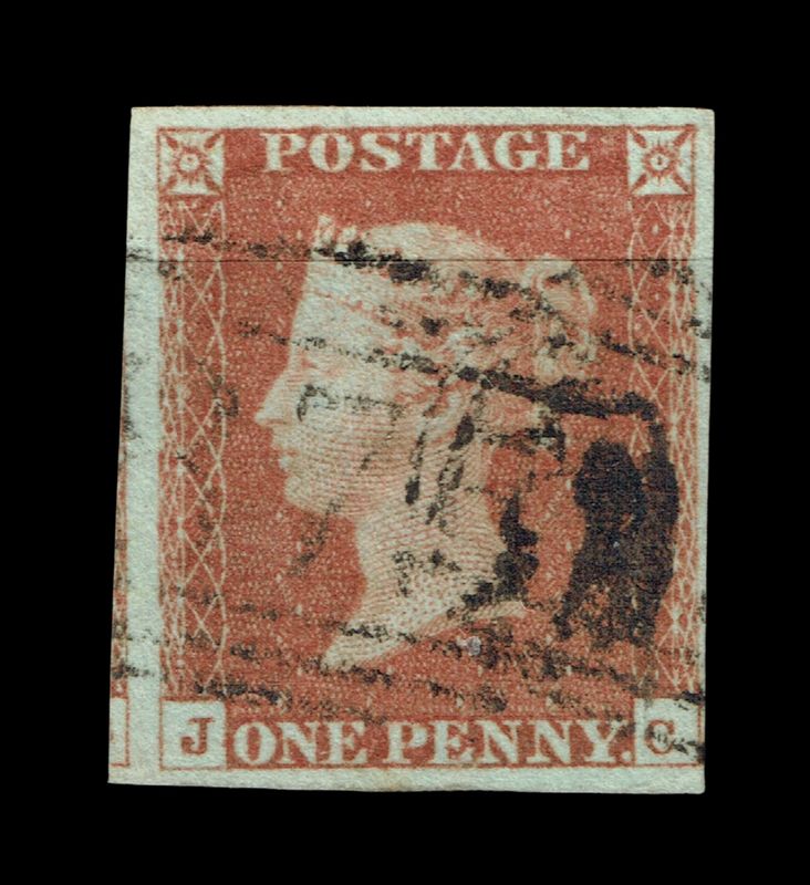 GB QUEEN VITORIA 1841, 1d RED-BROWN, Sg.8, Pl.37, J-C, DOUBLE DOTS