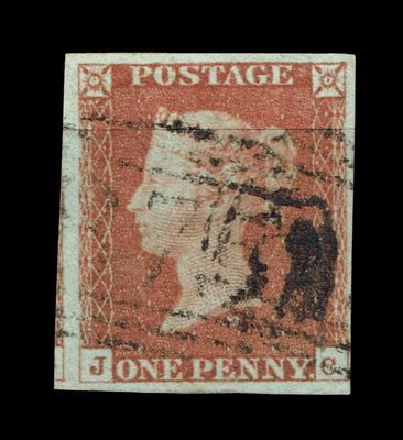 GB QUEEN VITORIA 1841, 1d RED-BROWN, Sg.8, Pl.37, J-C, DOUBLE DOTS