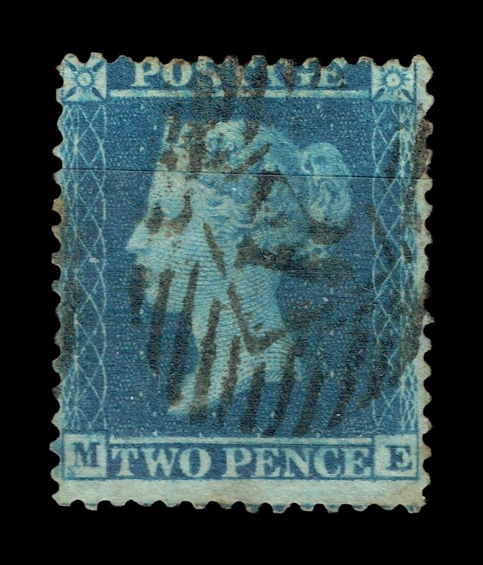 GB QUEEN VICTORIA 1855-57, 2d BLUE, Sg.34, Plate 5, M-E, Alphabet II, Used