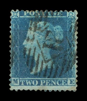 GB QUEEN VICTORIA 1855-57, 2d BLUE, Sg.34, Plate 5, M-E, Alphabet II, Used