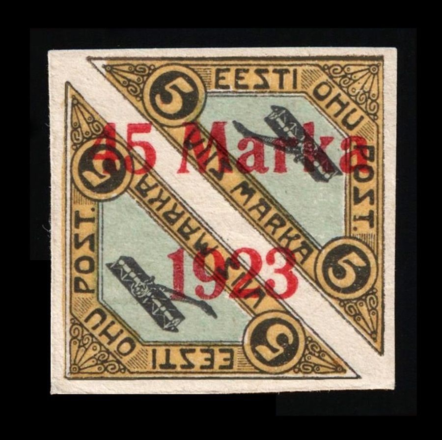 1923 ESTONIA, 45 Marka 1923 on 5 Marka (Overprint), MNH, Signed 1923 ESTONIA, 45 Marka 1923 on 5 Marka (Overprint), MNH, Signed