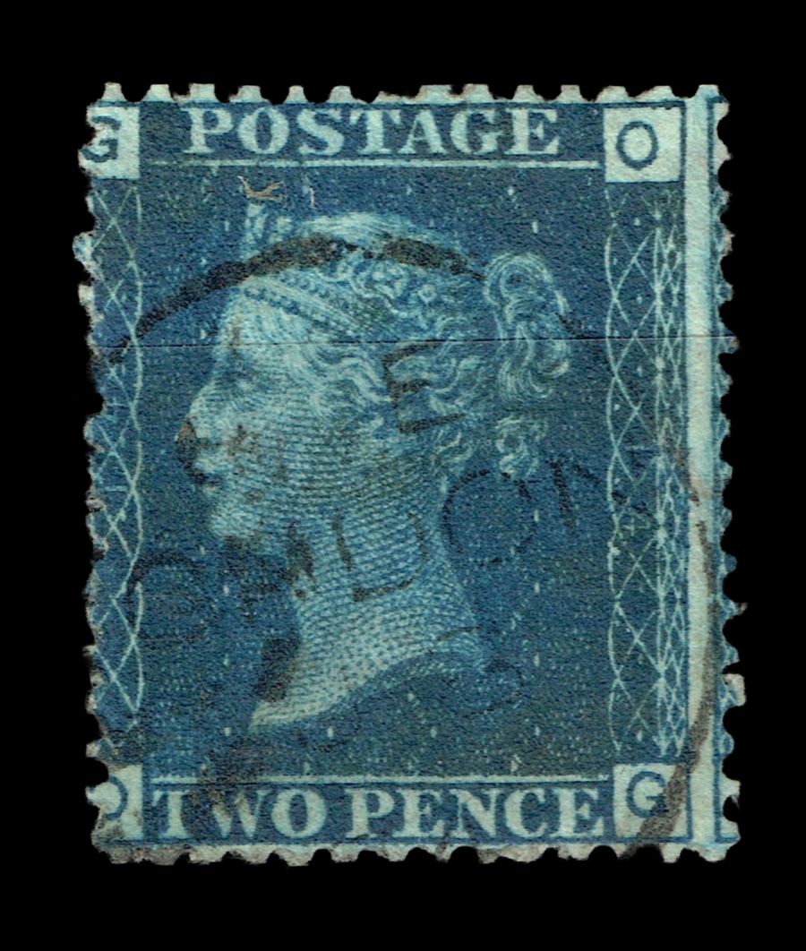 GB QUEEN VICTORIA 1872, 2d BLUE, SG47, Pl.14, Mi.17IIY, OG-GO, USED