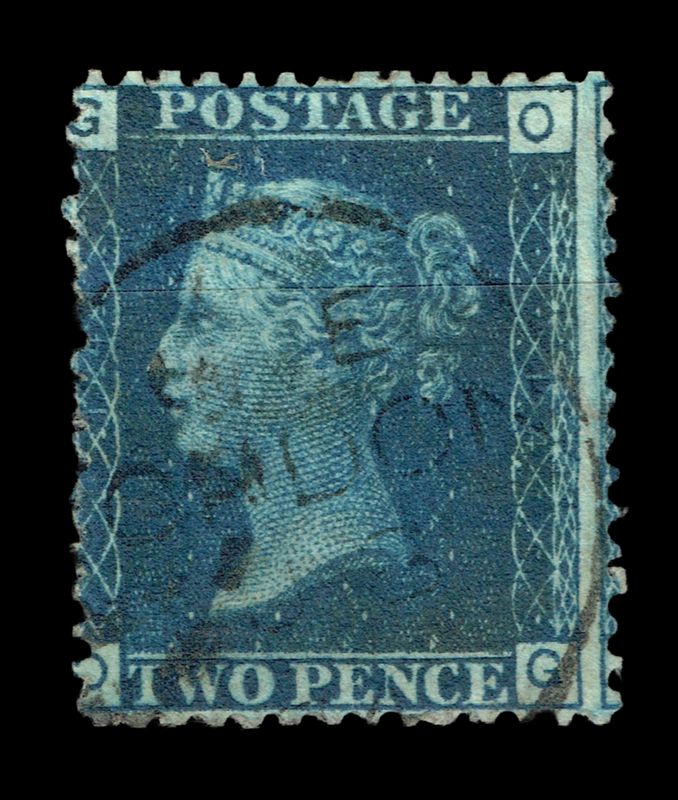 GB QUEEN VICTORIA 1872, 2d BLUE, SG47, Pl.14, Mi.17IIY, OG-GO, USED