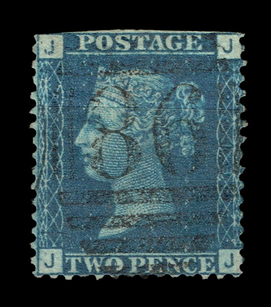 GB QUEEN VICTORIA 1872, 2d BLUE, SG47, Pl.13, JJ-JJ, Used-Damaged