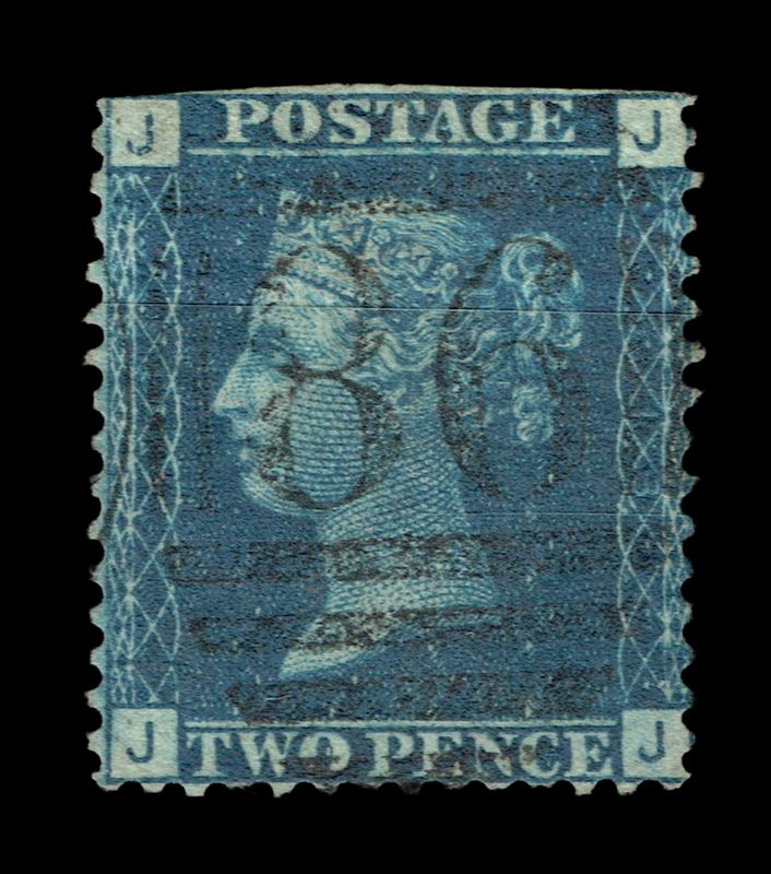 GB QUEEN VICTORIA 1872, 2d BLUE, SG47, Pl.13, JJ-JJ, Used-Damaged