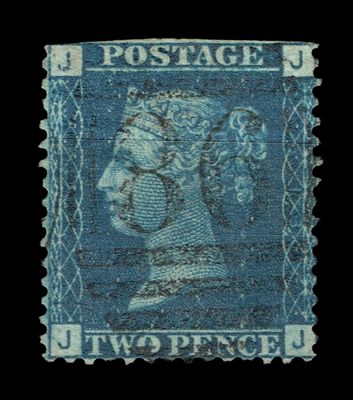 GB QUEEN VICTORIA 1872, 2d BLUE, SG47, Pl.13, JJ-JJ, Used-Damaged