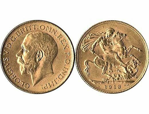 GB KING GEORGE V 1913 FULL SOVEREIGN COIN GB KING GEORGE V 1913 FULL SOVEREIGN COIN