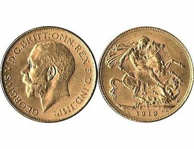 GB KING GEORGE V 1913 FULL SOVEREIGN COIN GB KING GEORGE V 1913 FULL SOVEREIGN COIN