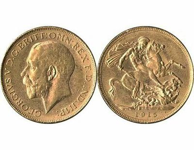 GB KING GEORGE V 1915 FULL SOVEREIGN COIN GB KING GEORGE V 1915 FULL SOVEREIGN COIN