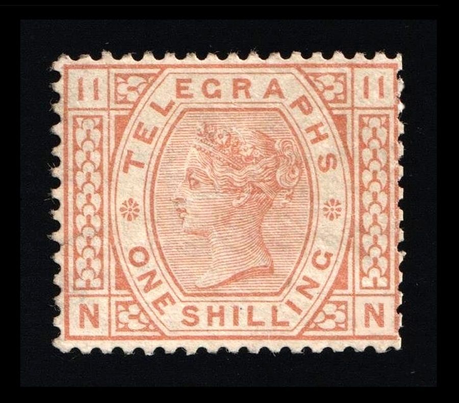 GB QUEEN VICTORIA 1881, 1s BROWN-ORANGE Telegraph Stamp, SG T10, Plate 11, MNH
