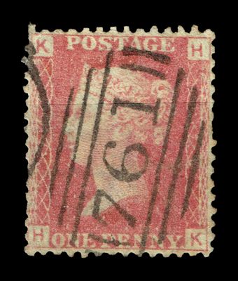 GB Queen Victoria 1864 1d Red-Brown, SG 43, Plate 71, HK-KH, Used GB Queen Victoria 1864 1d Red-Brown, SG 43, Plate 71, HK-KH, Used