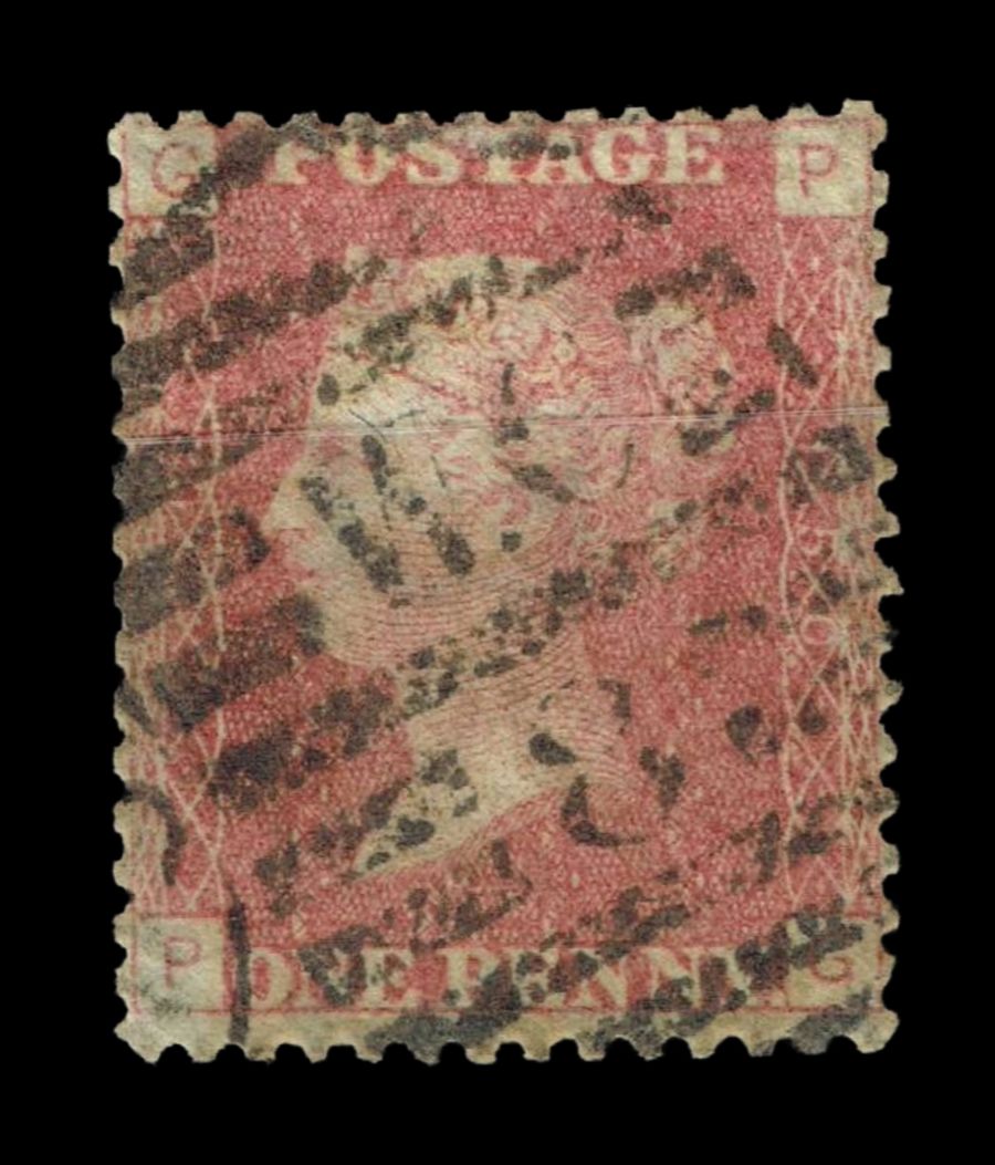 GB QUEEN VICTORIA 1864 1d Red-Brown, SG43, Plate 150, PG-GP, Used