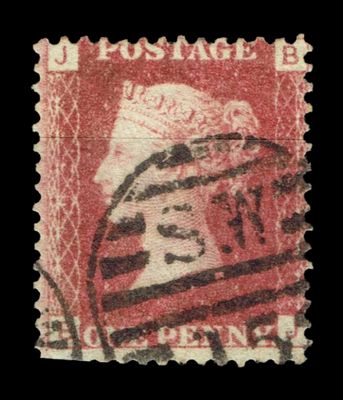 GB QUEEN VICTORIA 1864 1d Red-Brown, SG 43, Plate 92, BJ-JB, Used