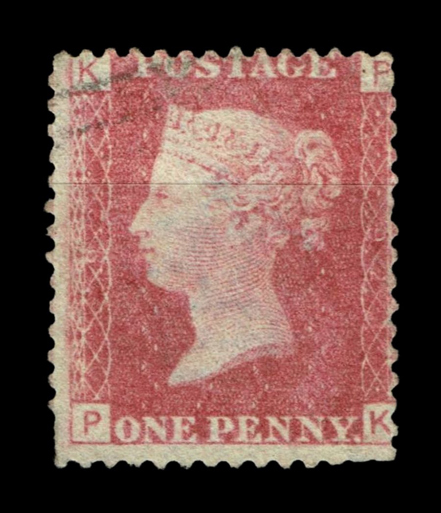 GB QUEEN VICTORIA 1864 1d Red-Brown, SG43, Plate 94, PK-KP, Used GB QUEEN VICTORIA 1864 1d Red-Brown, SG43, Plate 94, PK-KP, Used