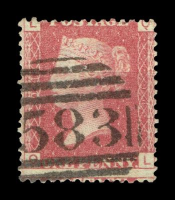 GB QUEEN VICTORIA 1855/64, 1d RED BROWN SG 43/44, Plate 94 QL-LQ, Used