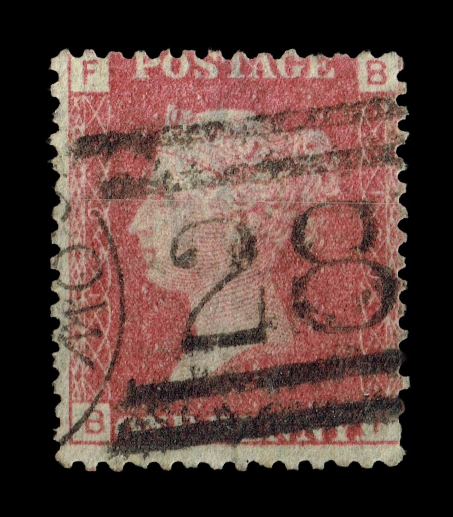 GB Queen Victoria 1855/64, 1d Red-Brown SG 43/44, Plate 120, BF-FB, Used GB Queen Victoria 1855/64, 1d Red-Brown SG 43/44, Plate 120, BF-FB, Used