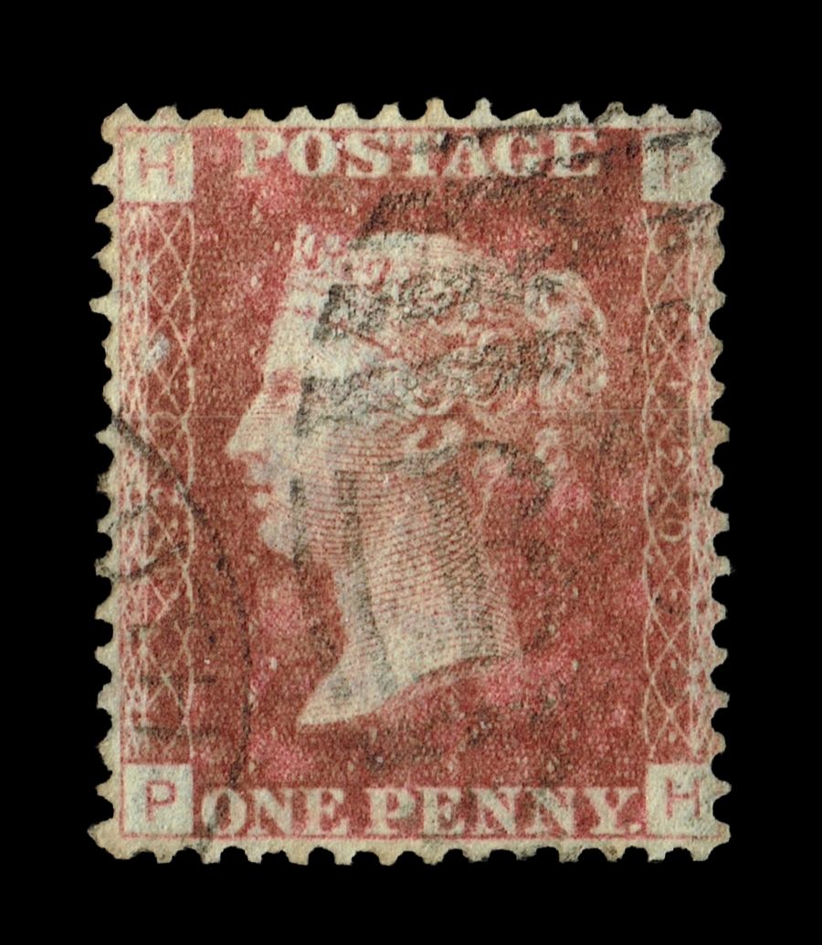 GB Queen Victoria 1855/64, 1d Red-Brown SG 43/44, Plate 120, PH-HP, Used GB Queen Victoria 1855/64, 1d Red-Brown SG 43/44, Plate 120, PH-HP, Used