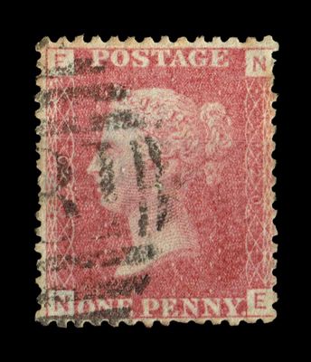 GB Queen Victoria 1855/64, 1d Red-Brown SG 43/44, Plate 120, NE-EN, Used GB Queen Victoria 1855/64, 1d Red-Brown SG 43/44, Plate 120, NE-EN, Used