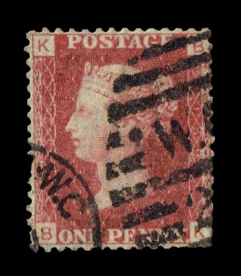 GB Queen Victoria 1864, 1d Red-Brown, SG43 Plate 139, BK-KB, Used GB Queen Victoria 1864, 1d Red-Brown, SG43 Plate 139, BK-KB, Used