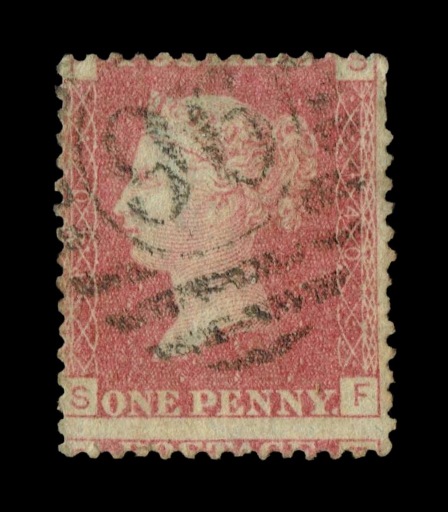 GB Queen Victoria 1864, 1d Red-Brown, SG43 Plate 140, SF-FS, Used GB Queen Victoria 1864, 1d Red-Brown, SG43 Plate 140, SF-FS, Used