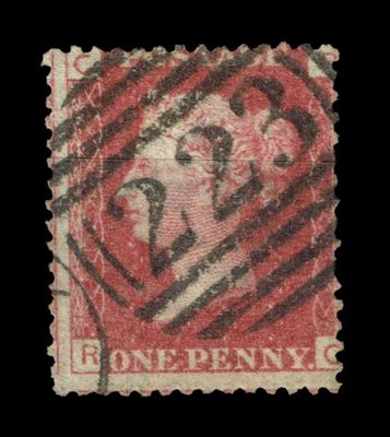 GB Queen Victoria 1855/64, 1d Red-Brown SG 43/44, Plate 152, RC-CR, Used GB Queen Victoria 1855/64, 1d Red-Brown SG 43/44, Plate 152, RC-CR, Used