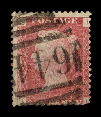 GB Queen Victoria 1855/64, 1d Red-Brown SG 43/44, Plate 120, LI-IL, Used GB Queen Victoria 1855/64, 1d Red-Brown SG 43/44, Plate 120, LI-IL, Used
