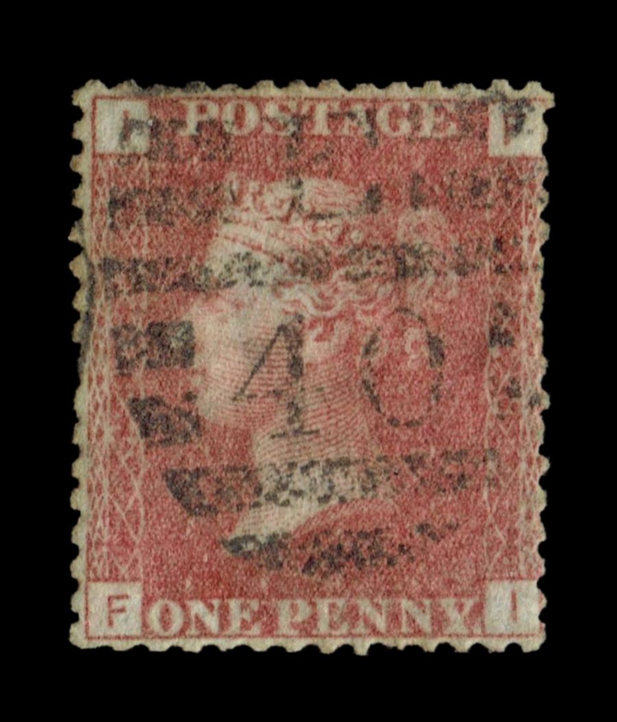 GB Queen Victoria 1864, 1d Red-Brown, SG 43, Plate 218, FI-IF, Used GB Queen Victoria 1864, 1d Red-Brown, SG 43, Plate 218, FI-IF, Used