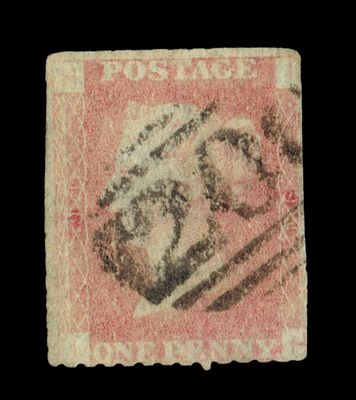 GB Queen Victoria 1864, 1d Red-Brown, SG 43, Plate 161, IH-HI, Used GB Queen Victoria 1864, 1d Red-Brown, SG 43, Plate 161, IH-HI, Used