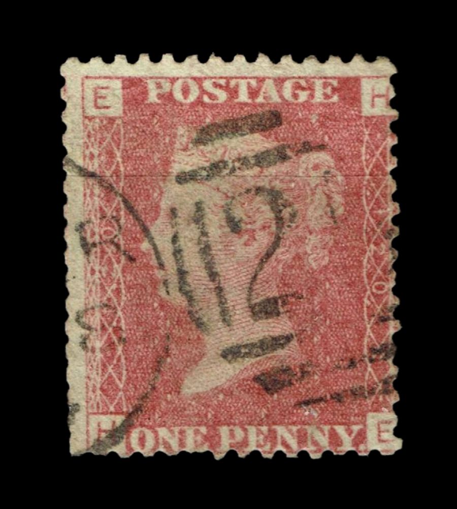GB Queen Victoria 1855/64, 1d Red-Brown SG 43/44, Plate 120, HE-EH, Used