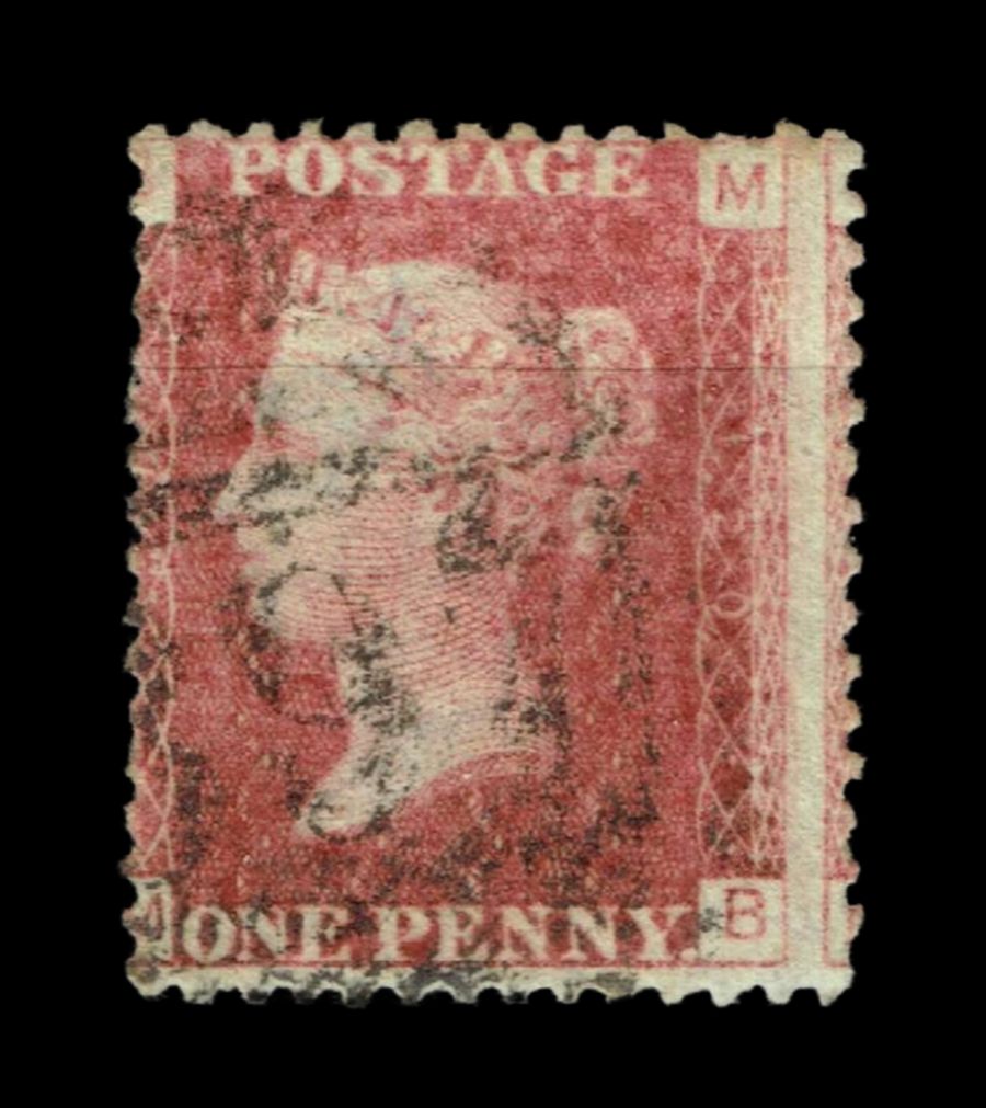 GB Queen Victoria 1855/64, 1d Red-Brown SG 43/44, Plate 120, MB-BM, Used