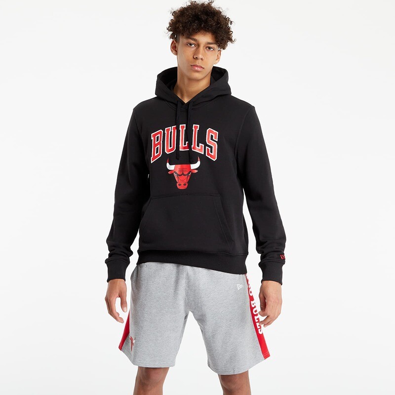 Felpa con cappuccio Chicago Bulls Nera New Era NBA Nero Uomo Hoodie art. 11530761