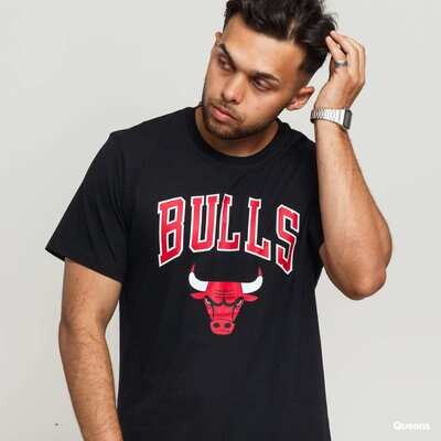 T-shirt Nera Chicago Bulls New Era uomo NBA Maniche corte cotone logo grande art. 11530755
