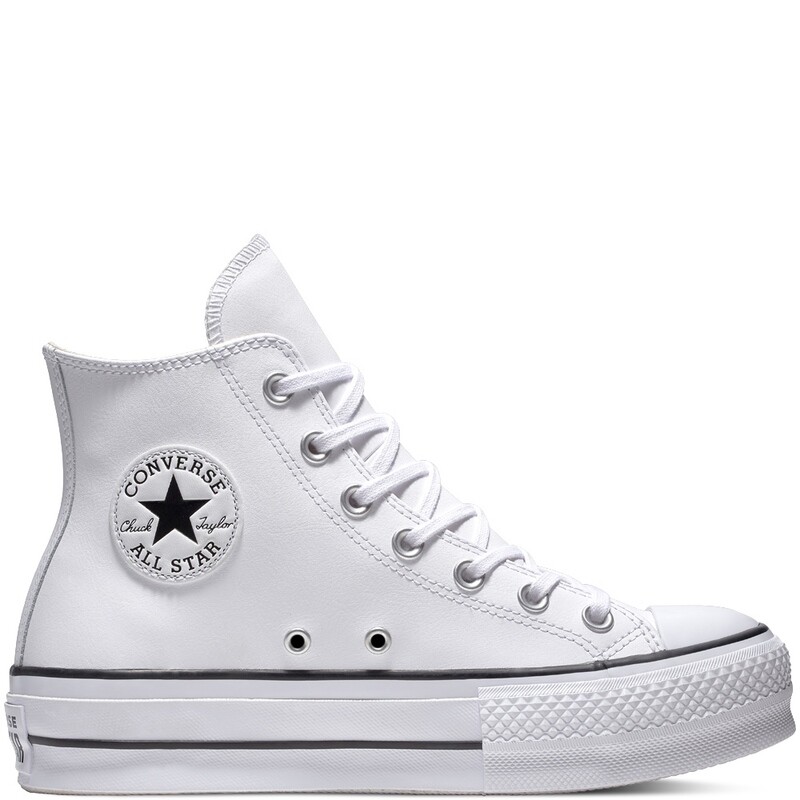 Converse All Star Platform Lift Bianco Pelle Art. 561676C