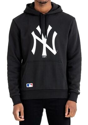 Felpa con cappuccio Nera uomo NY Yankees New Era Black Hoodie Nero Team Logo New York Felpata fleece art. 11863701