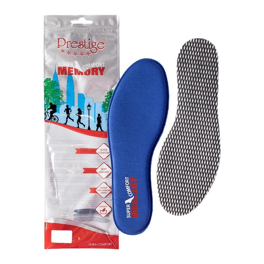 Suoletta per Scarpe  in Memory Foam comfort uomo e donna solette plantari Prestige Super Comfort Memory ai carboni attivi art. PMEMO