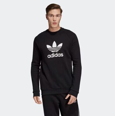 Felpa Adidas Nera Trefoil Felpa girocollo Warm Up Crew Nero Art. CW1235