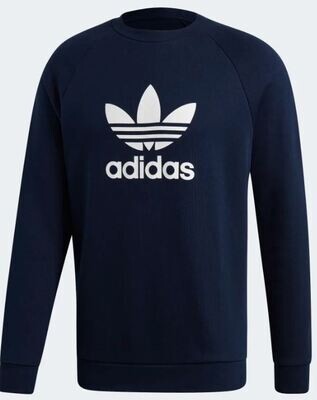 Felpa Adidas blu logo bianco Trefoil Crew abbigliamento uomo art. ED5948 Felpa Adidas blu logo bianco Trefoil Crew abbigliamento uomo art. ED5948