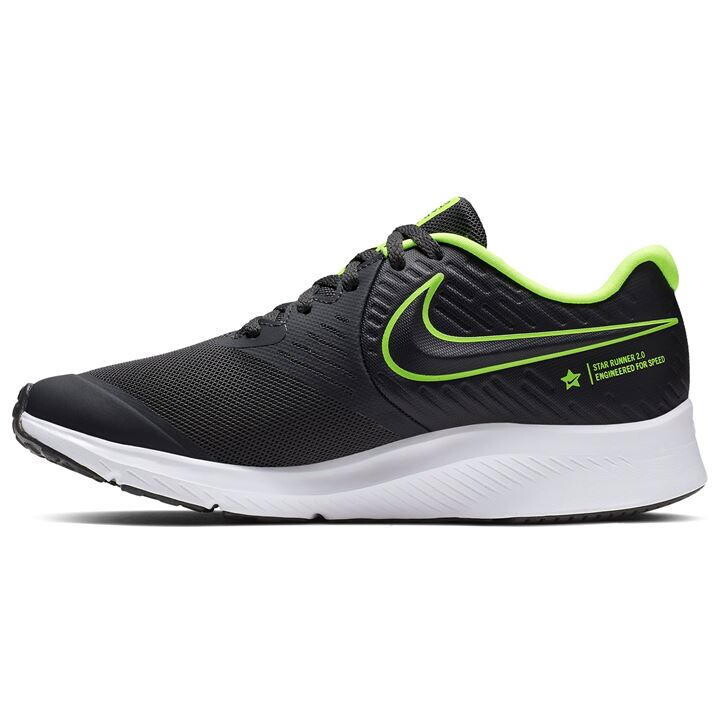 Scarpe sportive Nike Star Runner 2 (GS) nero verde fluo unisex art. AQ3542 004